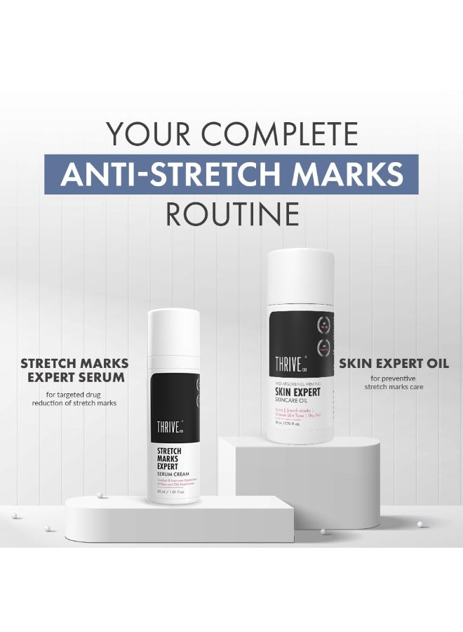 ThriveCo Stretch Marks Expert Serum Cream | Clinically Proven Treatment for New red & Old white Stretch Marks & Scars Removal | Infused with Collarev®, Striover™, Rosehip Oil | Women  | 30ml - Image 2